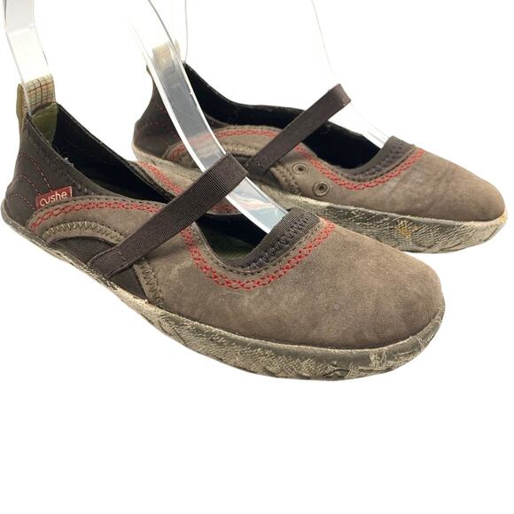 Cushe Brown Mary Janes Flats Loafers Genuine Leather Sport Hiking Shoes sz 6 - Picture 1 of 16